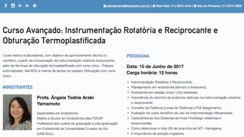 Curso Avançado: Instrumentação Rotatória e Reciprocante e Obturação Termoplastificada